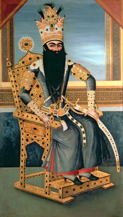 Portrait of Fath Ali Shah by MihrAli MihrAli